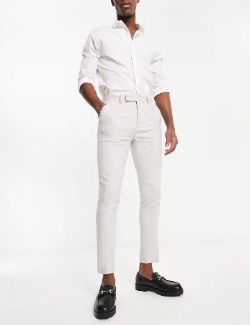 Pantaloni de costum ASOS, gri