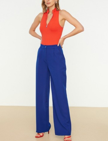 Pantaloni TRENDYOL, albastru