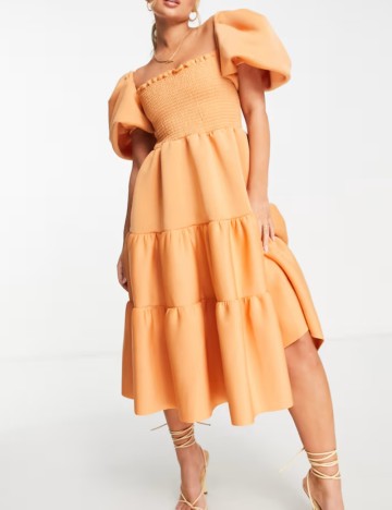 Rochie midi ASOS, portocaliu