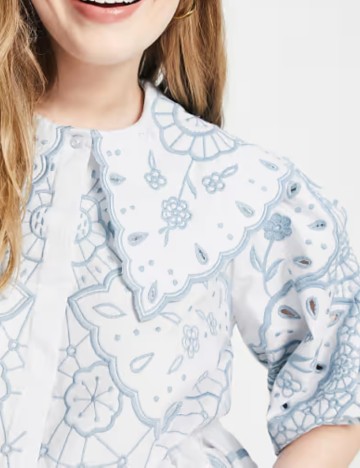 Cămașă cu m&acirc;necă scurtă ASOS, albastru