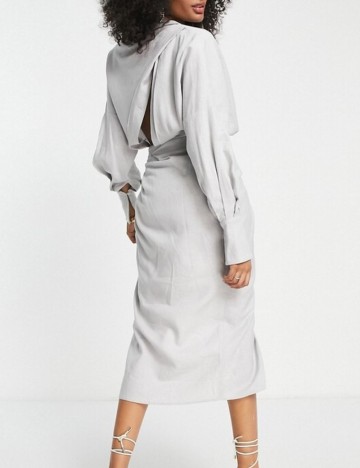 Rochie midi ASOS, gri