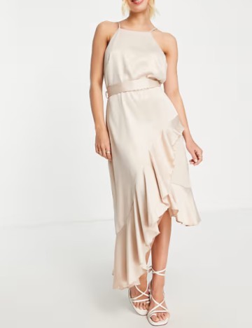 Rochie midi Style Cheat, bej