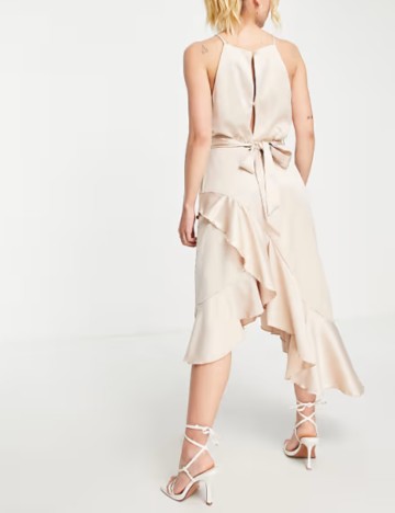 Rochie midi Style Cheat, bej