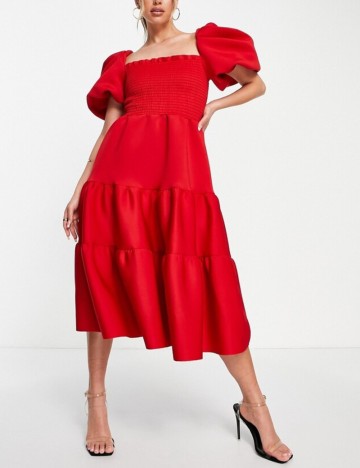 Rochie midi ASOS, roșu