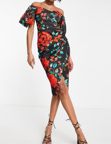 Rochie midi ASOS, mix culori