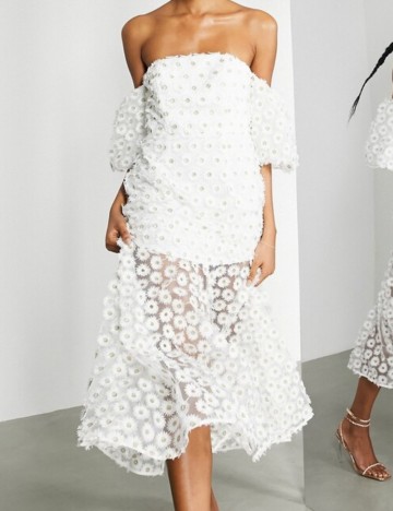 Rochie maxi ASOS, alb