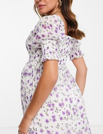 Rochie midi Violet Romance, alb