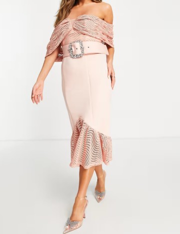 Rochie midi ASOS, roz