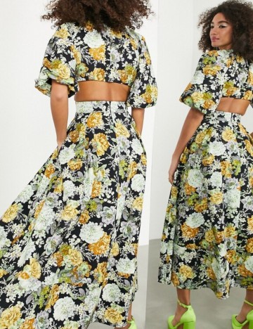 Rochie midi ASOS, mix culori