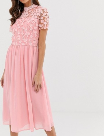 Rochie midi Chi Chi London, roz