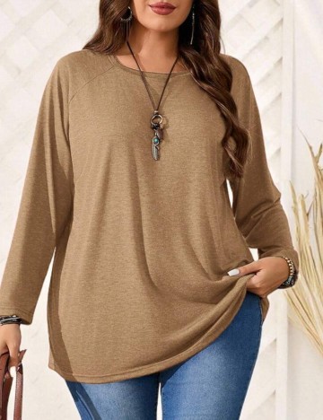 Bluză Shein Curve+, maro