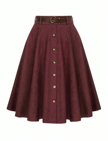 Fustă midi Shein Curve+, mov