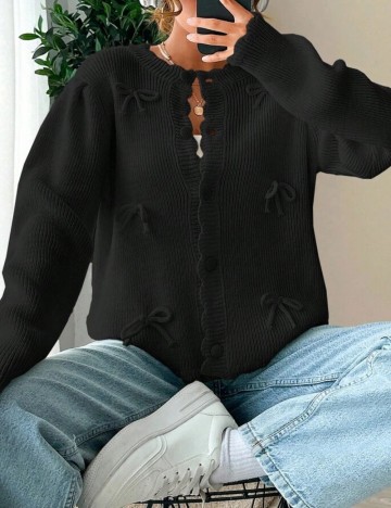 Pulover cu nasturi Shein, negru