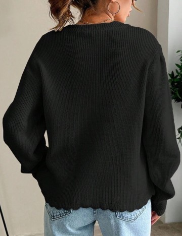 Pulover cu nasturi Shein, negru