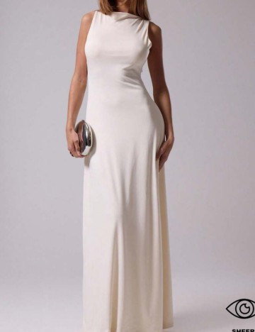 Rochie maxi Shein MUSERA, crem