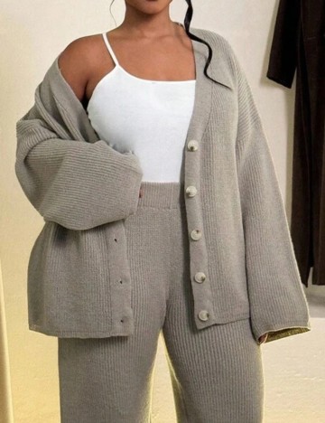 Cardigan Shein Curve+, gri