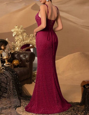 Rochie de ocazie Shein, vișiniu