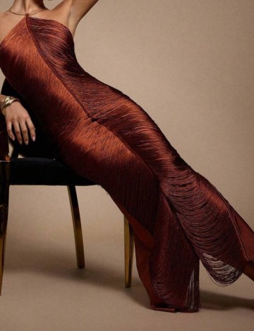 Rochie maxi Shein HAUTE, cărămiziu