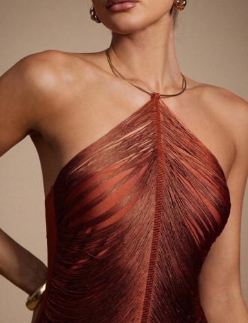 Rochie maxi Shein HAUTE, cărămiziu