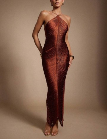 Rochie maxi Shein HAUTE, cărămiziu