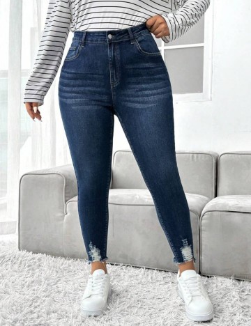Jeans Shein Curve+, albastru