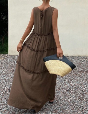 Rochie maxi Shein DAZY, maro