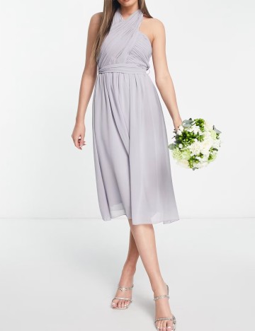 Rochie midi Little Mistress, albastru prafuit