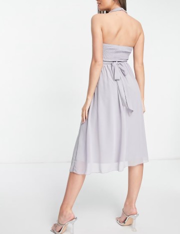 Rochie midi Little Mistress, albastru prafuit