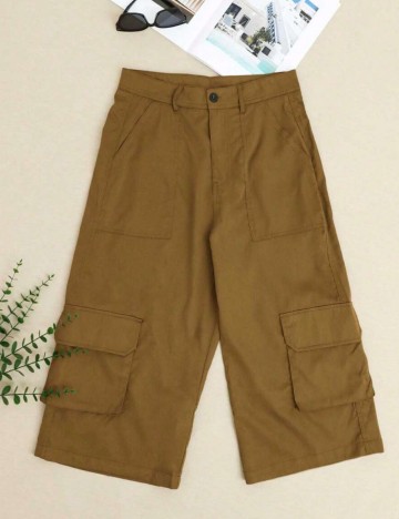 Pantaloni 3/4 Shein, maro