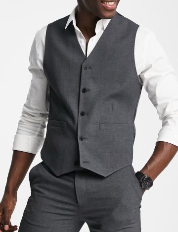 Vestă de costum ASOS, gri