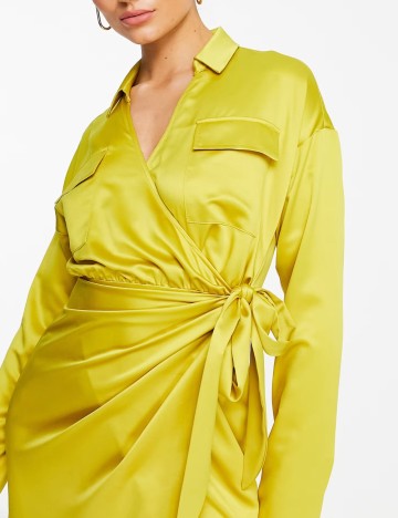 Rochie tip cămașă ASOS, galben