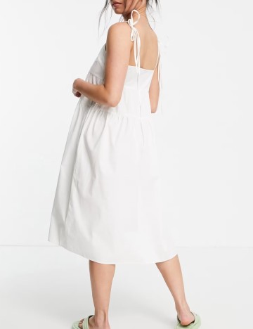 Rochie midi ASOS, alb