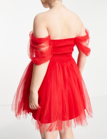 Rochie mini Lace & Beads, roșu