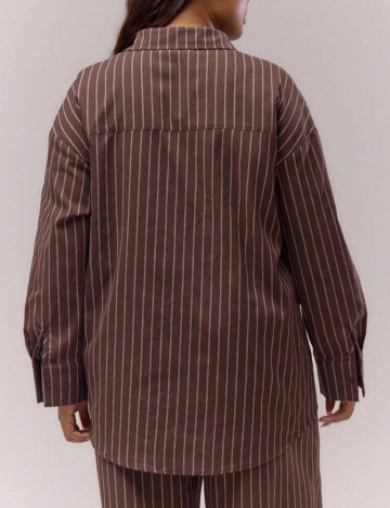 Cămașă Shein Curve+ MUSERA, maro