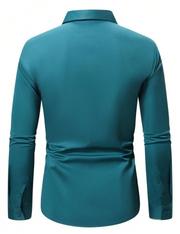 Cămașă Shein MANFINITY, turcoaz