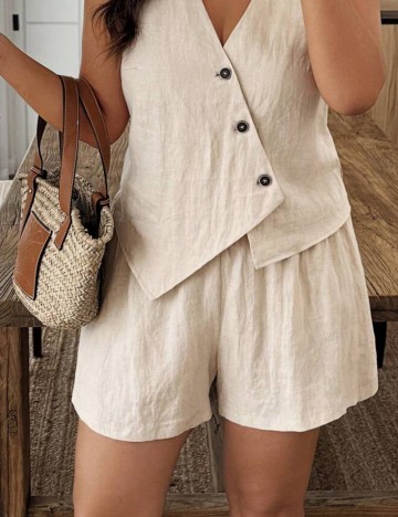 Pantaloni scurți Shein Curve+, bej