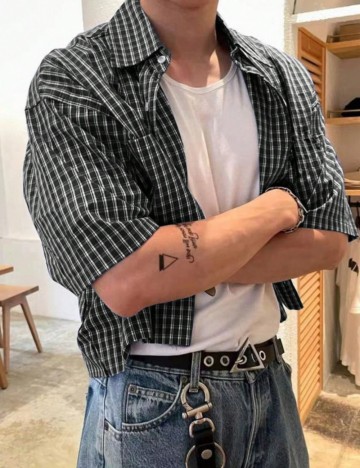 Cămașă cu m&acirc;necă scurtă Shein MANFINITY, mix culori