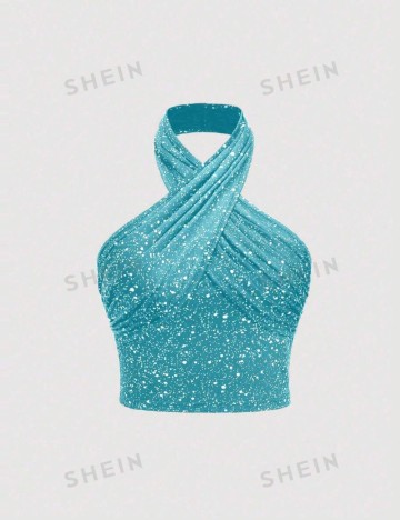 Top Shein, albastru