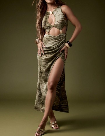 Rochie maxi Shein Missguided, kaki