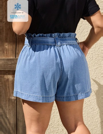 Pantaloni scurți de blugi Shein Curve+, albastru