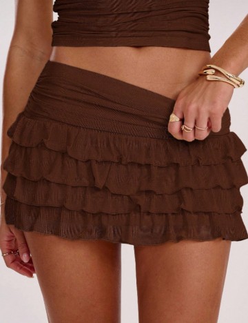 Fustă Pantalon Shein, maro