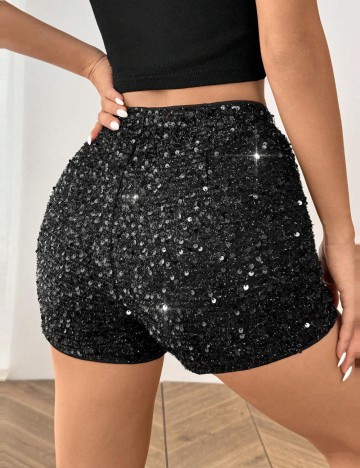 Pantaloni scurți Shein, negru