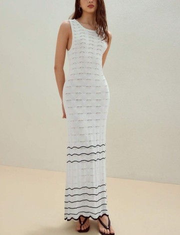 Rochie maxi Shein MOTF, crem