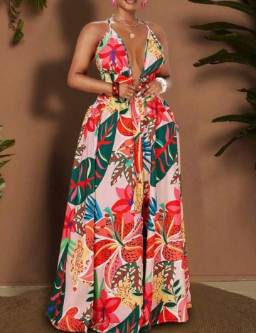 Rochie maxi Shein Curve+, mix culori