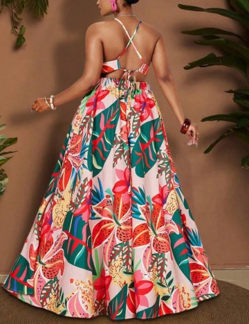 Rochie maxi Shein Curve+, mix culori