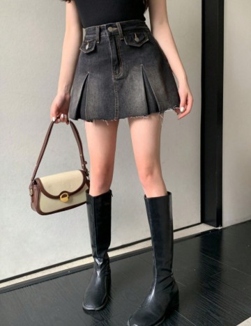 Fustă mini Shein DAZY, gri