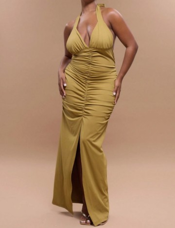 Rochie maxi Shein MUSERA, kaki