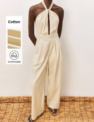 Salopetă lungă Shein, bej