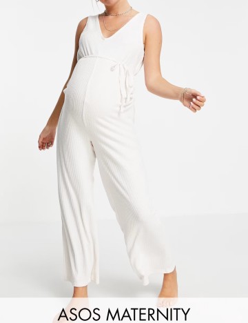 Salopetă lungă ASOS, crem