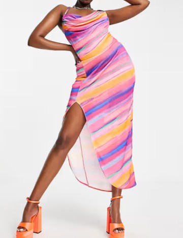 Rochie midi First Distraction, mix culori